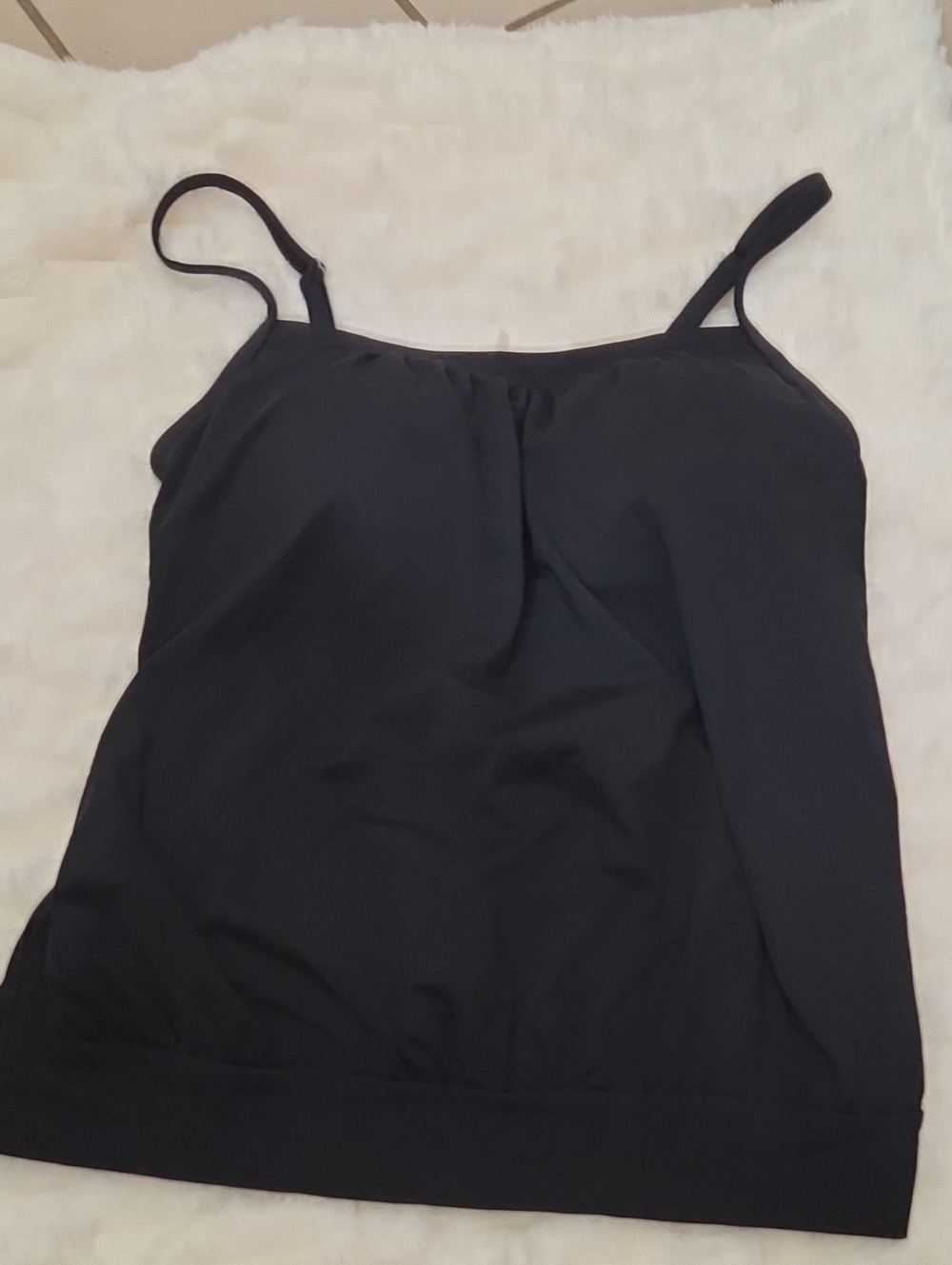 Lands' End Black Spaghetti-Strap Bathing Suit Top